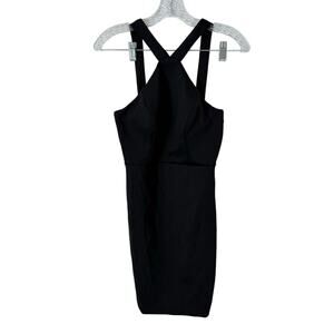 Aidan by Aidan Mattox Caged Back Black Short Dress Size 0